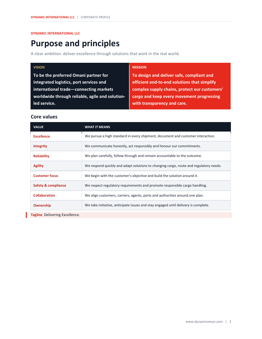 Dynamic International corporate profile page 3